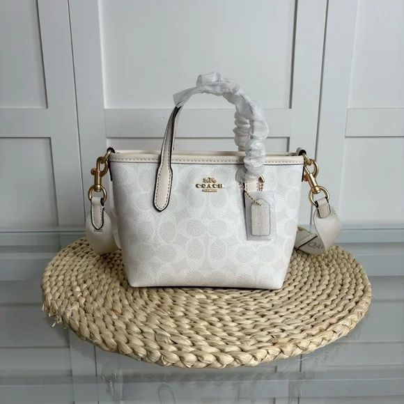 Coach | Bags | Coach White Mini Bag With Structured Design